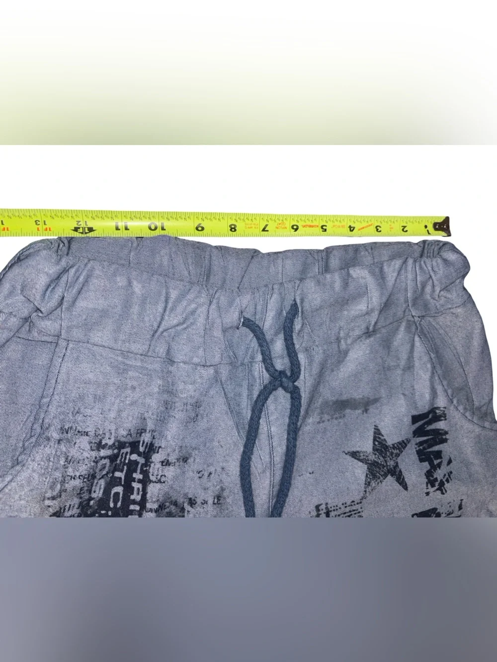 Bella Amore Made in Italy Cropped Graphic Jogger Pants Gray Stretch Size L